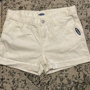 Girls White Denim Shorts